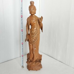 木彫仏像 観音像　（高さ約51cm、重さ1454ｇ）