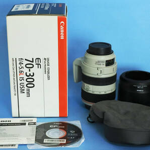 キャノン CACON EF70-300mm F4-5.6L IS USM キャップ前後 フード 元箱 CD 説明書 三脚座の画像1