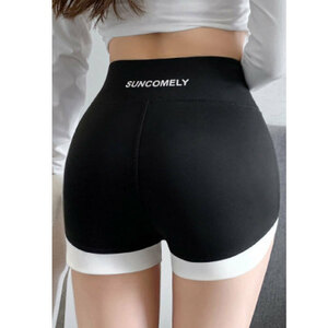 (239) sporty leggings (L) high waist fitness kos player photographing Event short pants Mini ska. inner also 