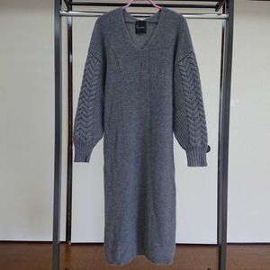 URBAN RESEARCH ROSSO ウール アルパカケーブルニットワンピース F