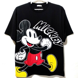 特価/未使用【サイズ=5L(4XL)】Disney/Mickey/ディズニー/ミッキー/メンズ/半袖/Tシャツ/胸囲=116～124cm/black