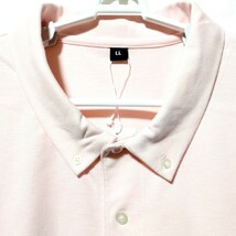 特価/未使用【サイズ=LL(XL)】ボタンダウン衿/ポケット付き/メンズ/半袖/ポロシャツ/胸囲=104～112cm/light.pink_画像2