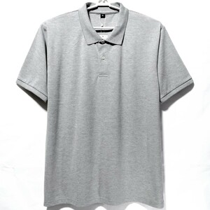 特価/未使用【サイズ=3L(2XL)】ノーブランド/メンズ/半袖/カノコ/ポロシャツ/胸囲=108～116cm/杢gray