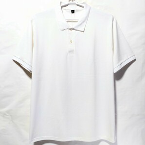 特価/未使用【サイズ=3L(2XL)】ノーブランド/メンズ/半袖/カノコ/ポロシャツ/胸囲=108～116cm/whiteの画像1