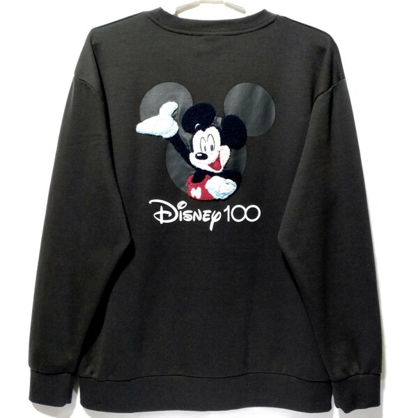 特価/未使用【サイズ=4L(3XL)】Disney/Mickey/ディズニー/ミッキー/メンズ/ポンチ生地/スウェット/トレーナー/胸囲=110～118cm/charcoal