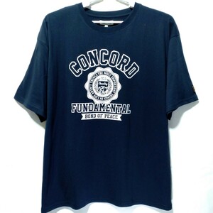 特価/未使用【サイズ=5L(4XL)】英字プリント/メンズ/半袖/Tシャツ/胸囲=116～124cm/navy②