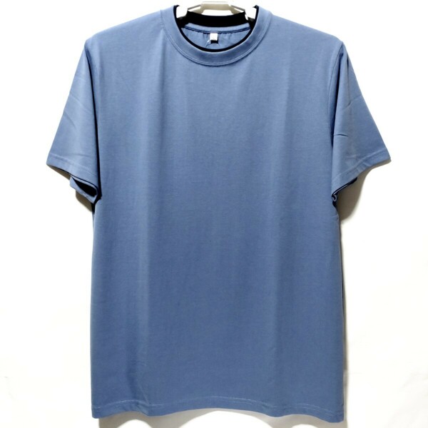 特価/未使用【サイズ=L】レイヤード/メンズ/半袖/Tシャツ/胸囲=96～104cm/blue.gray