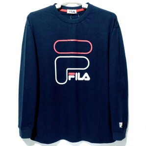 特価/未使用【サイズ=LL(XL)】FILA/フィラ/Fプリント/メンズ/長袖/Tシャツ/胸囲=104～112cm/navy②