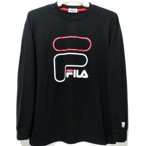 特価/未使用【サイズ=LL(XL)】FILA/フィラ/Fプリント/メンズ/長袖/Tシャツ/胸囲=104～112cm/black