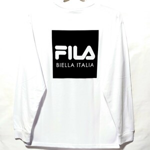 特価/未使用【サイズ=L】FILA/フィラ/バックプリント/メンズ/長袖/Tシャツ/胸囲=96～104cm/white