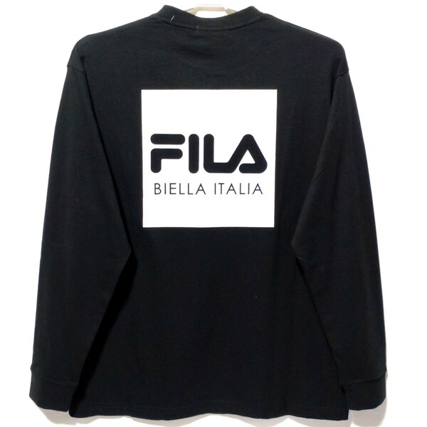 特価/未使用【サイズ=M】FILA/フィラ/バックプリント/メンズ/長袖/Tシャツ/胸囲=88～96cm/black