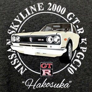 特価/未使用【サイズ=M】NISSAN SKYLINE/2000GT-R/スカイライン/ハコスカ/メンズ/半袖/Tシャツ/胸囲=88～96cm/杢charcoalの画像2