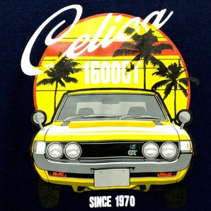 特価/未使用【サイズ=L】TOYOTA CELICA/1600GT/トヨタ/セリカ/メンズ/半袖/Tシャツ/胸囲=96～104cm/navyの画像2