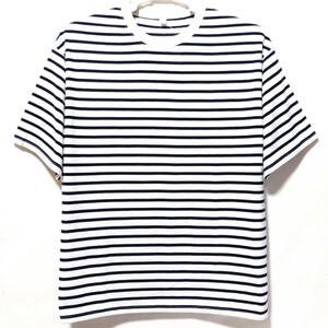 特価/未使用【サイズ=L】ノーブランド/メンズ/半袖/ボーダー/Tシャツ/胸囲=96～104cm/white×navy