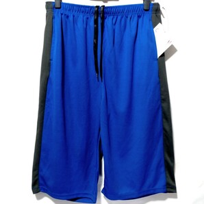 特価/未使用【サイズ=L】ノーブランド/メンズ/ジャージ/ハーフパンツ/胴囲=84～94cm/blue×charcoal