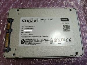 送料無料 中古 Crucial SSD MX500 1TB（1000GB） 2.5インチ 7mm CT1000MX500SSD1 PS4 アルミ