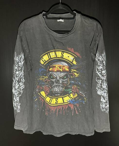 00s Vintage GUNS N’ ROSES 袖プリ L/S Tシャツ 古着