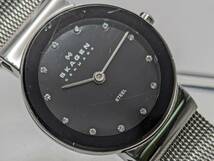 【中古 稼働品】 SKAGEN スカーゲン 358SSSBD 2針 レディース クォーツ 電池交換済 腕時計 現状品 (k-0588)_画像9