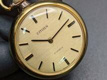 【中古 稼働品】 CITIZEN シチズン 4-672097-K 21石 2針 手巻き 懐中時計 現状品 (k-0589)_画像5