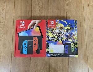 [2台･新品] Nintendo Switch 有機ELモデル ネオンブルー ネオンレッド + スプラトゥーン3エディション