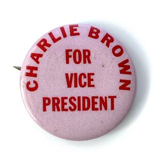 【Vintage】CHARLIE BROWN FOR VICE PRESIDENT バッジ SNOOPY スヌーピー