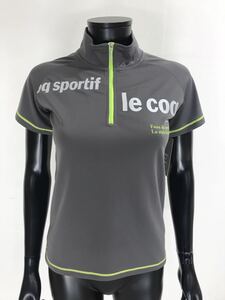 [USED]le coq sportif Le Coq полиэстер половина Zip с высоким воротником рубашка с коротким рукавом серый женский M Golf одежда 