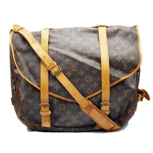 C24-696【ジャンク】LOUIS VUITTON ルイ・ヴィトン M42252 モノグラム ソミュール43 ショルダーバッグ マロンブラウン レザー 斜め掛けOK