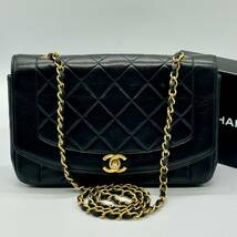 シャネル CHANEL ココマーク ラムスキン マトラッセ ダイアナフラップ チェーンショルダーバッグ_画像1