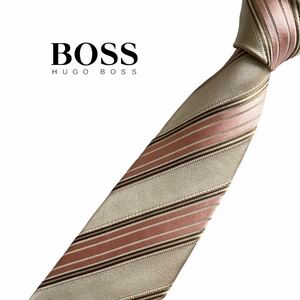 HUGO BOSS SELECTION necktie reji men taru pattern stripe pattern Hugo Boss USED used m955