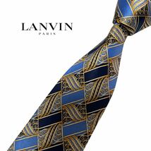 LANVIN ネクタイ パターン柄 レジメンタル風柄 ストライプ風柄 ランバン USED 中古 m972_画像1