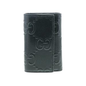 【お値下げ品】【中古】 GUCCI （グッチ） GGエンボス 6連キーケース 小物 ブラック レザー gg-embossed leather Black 625565 used:B