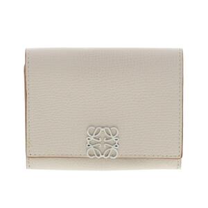 ★美品★LOEWE ロエベ 財布 アナグラム スクエア コイン カードホルダー コインケース C821Z94X02 RS アイボリー グレインカーフレザー