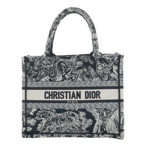 【水曜定休日・木曜発送】【美品】【RI】Christian Dior クリスチャンディオール M1265ZRGO ネイビー ジャガード BOOKTOTE スモールバッグ
