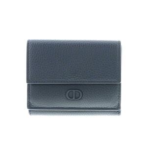 Christian Dior クリスチャンディオール 財布 三つ折り財布(小銭入有) 2ESBC110GCI Navy グレインドカーフ 三つ折りウォレット CD ICON