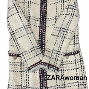 ZARA woman ツイードジャケット　ロングレディース　韓国風　ミドルコート