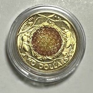 オーストラリア 硬貨 カラーコイン 蜜蜂