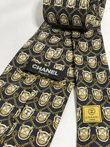 シャネル CHANEL ネクタイ　ネイビー系　ココマーク 柄　送料185円（追跡付）　ブランドネクタイ　チェーン付き_画像4