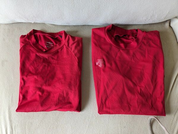 野球　アンダーシャツ　赤　長袖1 半袖1