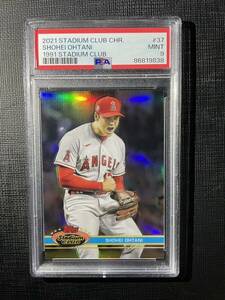 PSA鑑定済み 大谷翔平 2021 Topps stadium club chrome 1991 スタクラ shohei ohtani エンゼルス ドジャース #37 投手デザイン