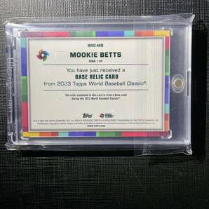 ムーキー・ベッツ WBC base relic card 2023 Topps world baseball classic mookie betts ベースレリックカード ドジャース 大谷翔平同僚の画像2