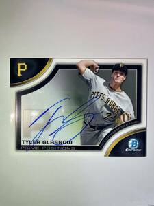 グラスノー 直筆サインカード Topps bowman chrome 2015 Tyler Glasnow タイラー・グラスナウ ドジャース 大谷翔平山本由伸同僚 autograph