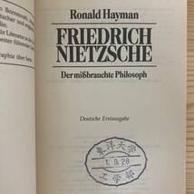 【独語洋書】FRIEDRICH NIETZSCHE / Ronald Hayman（著）【ドイツ哲学 フリードリヒ・ニーチェ】_画像3