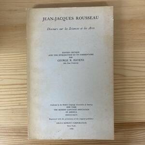 【仏語洋書】学問芸術論 / ジャン＝ジャック・ルソー（著）George R.Havens（校訂）