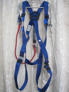 * wistaria . electrician made in Japan tsuyo long blue full Harness M size NM-A314 DAIKEI HOOK FS-99 * secondhand goods 