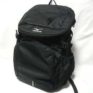 美品 MIZUNO ミズノ チーム バックパック 容量大きめ40L◎軽量 リュックサック◎黒 ブラック◎シューズ収納あり◎清掃済み