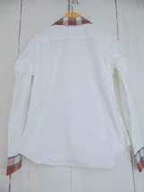 COMME des GARCONS SHIRT コムデギャルソン シャツ 長袖丸衿チェックシャツ ホワイト 綿100% S W20802_画像4