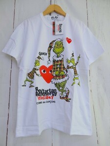 PLAY COMME des GARCONS プレイ コムデギャルソン 半袖Tシャツ ホワイト 綿100% M OT-T014 AD2017 Re/taratan Holiday