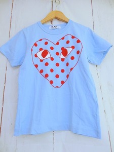 PLAY COMME des GARCONS プレイ コムデギャルソン 半袖Tシャツ サックス 綿100% S AZ-T275 AD2019/8