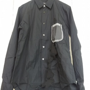 COMME des GARCONS HOMME PLUS コムデギャルソン オム プリュス ポケットデザインシャツ ブラック 綿100% XS PE-B007 AD2009の画像1