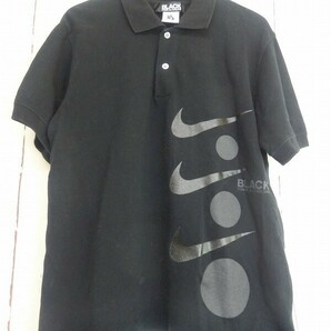 BLACK COMME des GARCONS×NIKE ブラックコムデギャルソン×ナイキ ポロシャツ ブラック 綿100% 半袖カットソー M 1R-T102 AD2016の画像1